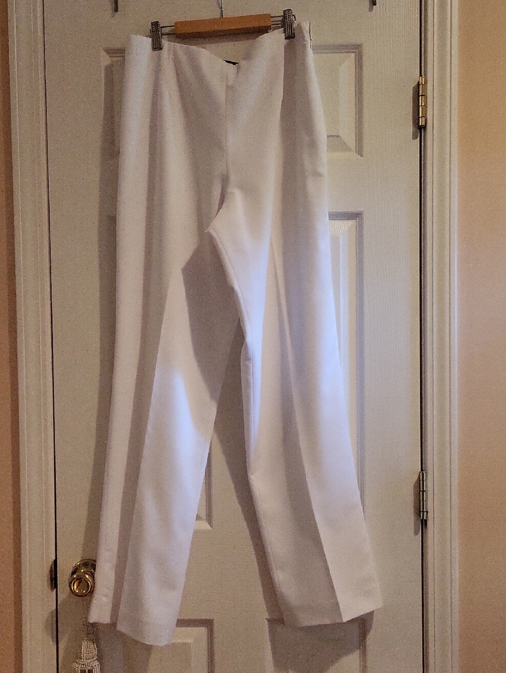TaylorBrooke White Pants With Side Zipper Size 14